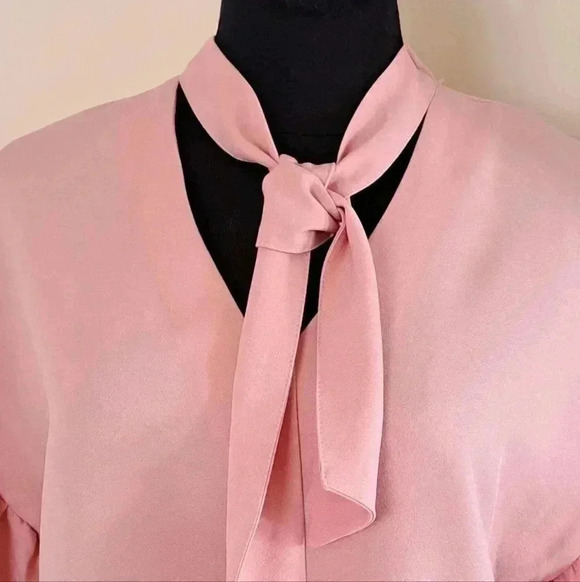 ❤️ Suzy Sheir Tie Neck Blouse Pink XS - Picture 7 of 11